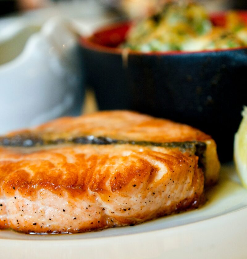 Jantar com salmão